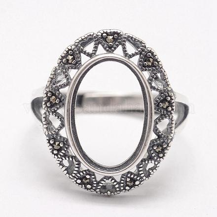 Componentes del anillo de dedo de plata esterlina 925 tailandés ajustable STER-L051-026AS-1