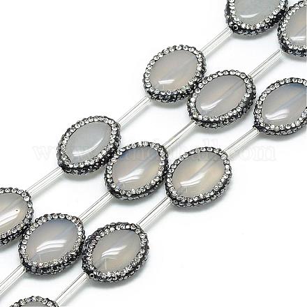 Perline in argento grigio naturale di strass G-Q488-03-1