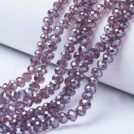 Electroplate Glass Beads Strands EGLA-A034-T4mm-A05-1