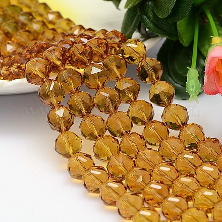 Faceted Round Imitation Austrian Crystal Bead Strands G-M191-8mm-07A-1
