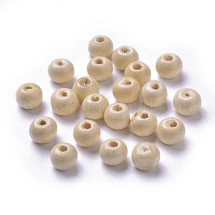 Perles en bois naturel teint X-WOOD-Q006-8mm-04-LF-1