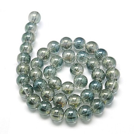 Electroplate Glass Beads Strands X-EGLA-J001-10mm-C07-1