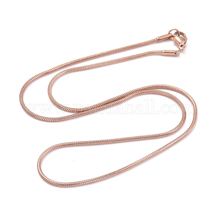 304 Stainless Steel Snake Chain Necklaces NJEW-F248-03A-RG-1