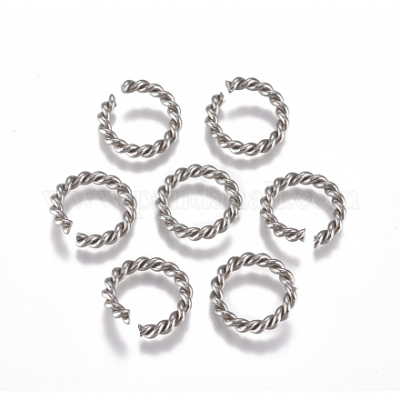 304 Stainless Steel Twisted Jump Rings STAS-G225-12P-01-1