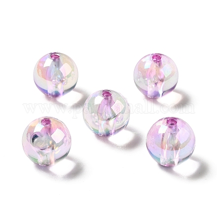 Placage uv perles acryliques irisées arc-en-ciel TACR-D010-01D-1