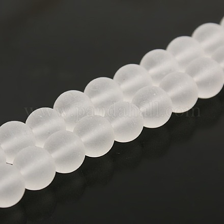 Frosted Glass Bead Strands GGB10MMY-DK21-1