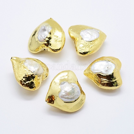 Perlas naturales abalorios de agua dulce cultivadas PEAR-F006-78G-1