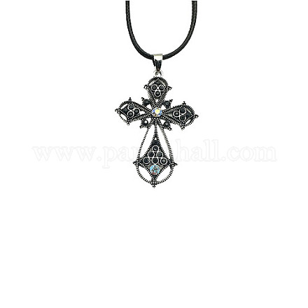 Collana con pendente a croce in lega di zinco VJ0126-07-1