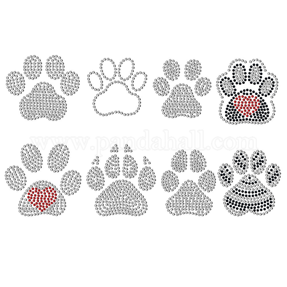 Shop SUPERDANT Rhinestone Iron on Transfers Dog Paw Bling Patch Cat Paw