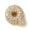 Brass Micro Pave Cubic Zirconia Beads, Letter, Rack Plating, Long-Lasting Plated, Real 18K Gold Plated, Letter Q, 11x9x4.5mm, Hole: 3x2mm