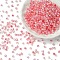 70G Transparent Spray Painted Glass Beads, Cone, AB Color Plated, Faceted,, Cerise, 4~4.5x3.5mm, Hole: 1.4~1.6mm