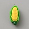 Opaque Resin Pendants, Imitation Vegetable, with Platinum Iron Loop, Corn, 33.5x14x11.5mm, Hole: 2mm