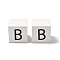 Wood European Beads, Large Hole Beads, Cube with Letter, Letter B, 30.5x30.5x29.5~30.5mm, Hole: 5mm