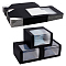 Paper Cap Hat Packing Boxes with Visible Window, Rectangle, Black, 19.5x12x19.5cm