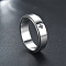 Cross Pattern 304 Stainless Steel Rotatable Finger Rings, Stainless Steel Color, 6mm,US Size 9(18.9mm)