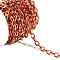 304 Stainless Steel Enamel Cable Chains, Oval, Unwelded, Ion Plating(IP), Golden, Red, 11x8x2mm