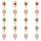 DICOSMETIC 20Pcs 5 Colors Rhinestone Teardrop Connectors Crystal Waterdrop Link Charms Gold Brass Double Loop Link Connector Cubic Zirconia Connector Charms for Jewelry Making, Hole: 1.4mm
