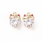 Brass Micro Pave Cubic Zirconia Charms, with Enamel, Nickel Free, Real 18K Gold Plated, Beckoning Cat/Maneki Neko, Clear, 13.5x9x5mm, Hole: 1.2mm