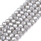 Electroplate Glass Beads Strands, Pearl Luster Plated, Faceted, Rondelle, Light Grey, 3.5~3.8x3mm, Hole: 0.4mm, about 105~110pcs/strand, 29~31cm