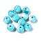 Opaque Acrylic Beads, Round, Dark Turquoise, 10mm, Hole: 2mm, about 950pcs/500g