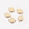 Stainless Steel Links connectors, Long-Lasting Plated, Flat Round with CssmlNdsmd Cross God Father Religious Christianity, Golden, 17x12x1.5mm, Hole: 1.2mm