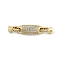 Brass Micro Pave Cubic Zirconia Fold Over Clasps, Oval, Real 18K Gold Plated, 44mm