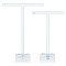 T Bar Organic Glass Earring Display Stand, T Bar with Two Holes, Clear, 6x9cm, 8x11cm, 2pcs/set