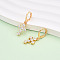 Cross Brass Micro Pave Cubic Zirconia Dangle Leverback Earrings, Long-Lasting Plated, Golden, Clear, 31.5x12mm