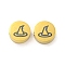 Halloween Theme 304 Stainless Steel Beads, Real 18K Gold Plated, Flat Round, Hat, 8x3mm, Hole: 2mm