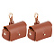 Imitation Leather Wedding Ring Storage Case with Alloy Clasps for Pet, Rectangle, Coconut Brown, 7.45cm, Bag: 6.6x6.75x3.6cm