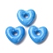 Handmade Lampwork Beads, Large Hole Beads, Heart, Light Sky Blue, 14x15x5mm, Hole: 4mm