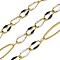 304 Stainless Steel Enamel Link Chains, Soldered, with Spool, Ion Plating(IP), Black, 20x6x1mm