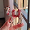 Camel Shape Alloy Rhinestone Brooches, for Backpack Clothes, Cerise, 55x65mm