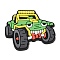 PVC Cabochons, Cartoon Car, Lawn Green, 34x35x4mm