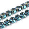 Electroplate Transparent Glass Beads Strands, Heart, Faceted, AB Color Plated, Half Plated, Steel Blue, 15x13x8.5mm, Hole: 1mm, about 50pcs/strand, 23.62 inch(60cm)