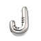 304 Stainless Steel Pendants, Letter Charm, Anti-Tarnish, Letter J, 20.5x14.5x5.5mm, Hole: 3.4x2mm