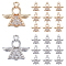 PH PandaHall 20pcs Cubic Zirconia Angel Wing Charms Golden Silver Angle Pendants with Loops Dangle Angel Pendants Christmas Angle Charms for Jewelry Making Necklace Earrings Keychains, 1mm Hole