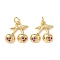 Brass Micro Pave Cubic Zirconia Pendants, Rack Plating, Cherry Charms, Lead Free & Cadmium Free, Long-Lasting Plated, with Jump Ring, Real 18K Gold Plated, 13x13.5x3mm, Hole: 3.2mm