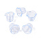 Transparent Acrylic Bead Caps, Flower, Cornflower Blue, 14.5x17.5~18x17.5~18mm, Hole: 2mm, about 543pcs/500g