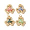 Clover Rack Plating Brass Cubic Zirconia Pendants, with Enamel & Shell, Long-Lasting Plated, Lead Free & Cadmium Free, Real 18K Gold Plated, with Jump Rings, Mixed Color, 19x19x3mm, Hole: 3mm
