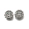 Brass Micro Pave Green Cubic Zirconia Beads, God of Wealth Zaki Ram, Real Platinum Plated, 11.5x10.5x6mm, Hole: 1.8mm