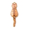 Alloy Enamel Pendant, Cat, Light Gold, Sandy Brown, 35x10mm