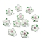 15PCS Handmade Lampwork Beads, Bumpy, Flower, White, 13.5x14.5x7mm, Hole: 1.4mm