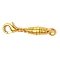 Brass Magnetic Clasps Converter, with Lobster Claw Clasps, Column, Golden, 33x5mm