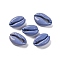 Baking Painted Cowrie Shell Beads, No Hole/Undrilled, Cornflower Blue, 14.5~22x9~15.5x6~9.5mm