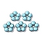 Handmade Glass Enamel Beads, Flower, Dyed & Heated, Light Sky Blue, 24x24.5x7~8mm, Hole: 5.8mm