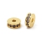 Rack Plating Brass Micro Pave Cubic Zirconia Beads, Long-Lasting Plated, Lead Free & Cadmium Free, Flat Round/Disc, Real 18K Gold Plated, Medium Purple, 6x2.3mm, Hole: 1.6mm