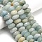 Natural Aquamarine Beads Strands, Faceted, Disc, 16x8.5~10mm, Hole: 1.2mm, about 42pcs/strand, 15.67 inch(39.8cm)