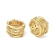 Brass Micro Pave Clear Cubic Zirconia Beads, Column, Large Hole Beads, Rack Plating, Long-Lasting Plated, Lead Free & Cadmium Free, Real 18K Gold Plated, 12x7mm, Hole: 8.5mm