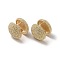 Brass Stud Earrings, Round, Golden, 16x16.5mm